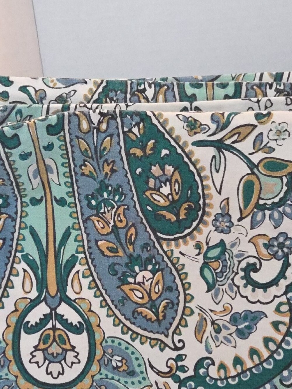 Indigo Collection Teal Blue Tan Paisley Boho Cotton Full Duvet Cover - Picture 3 of 8